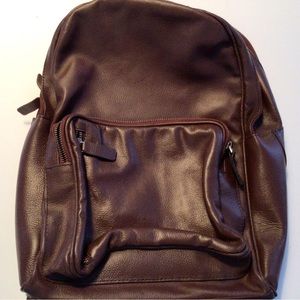 Brown leather lap top backpack